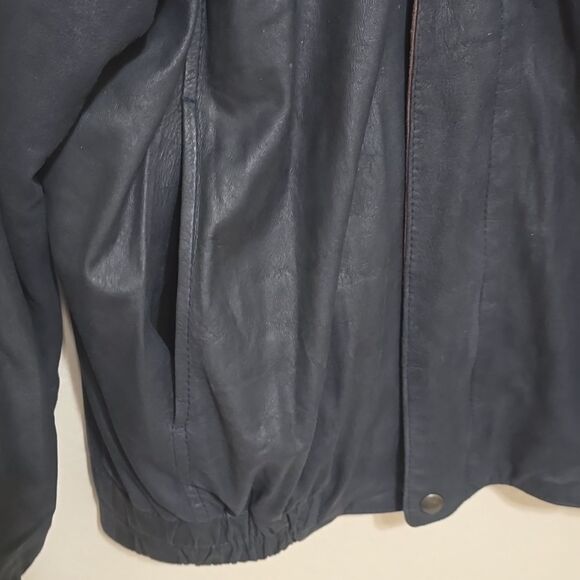 LEONARDO DA VINCE AVIATOR BOMBER JACKET SIZE LEATHER JACKET SIZE 46 - Picture 3 of 11